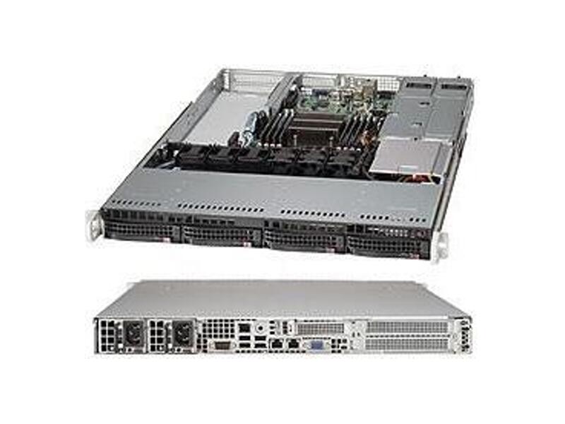 CSE-815TQ-R700WB  Supermicro SuperChassis 815TQ-R700WB Rack 1U, 4x3.5'' HotSwap, 2xFH, 1LP, R700W, EATX/ WIO