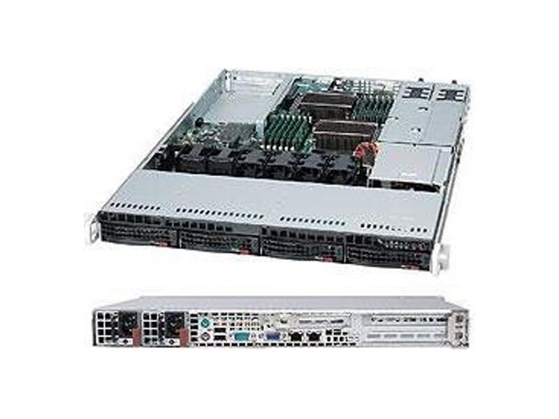 CSE-815TQC-R706WB  Supermicro SuperChassis 815TQC-R706WB Rack 1U, 4x3.5'' HotSwap SAS/ SATA, 2xFH/ FL, 1xLP, R700/ 750W, Optimized for WIO MB