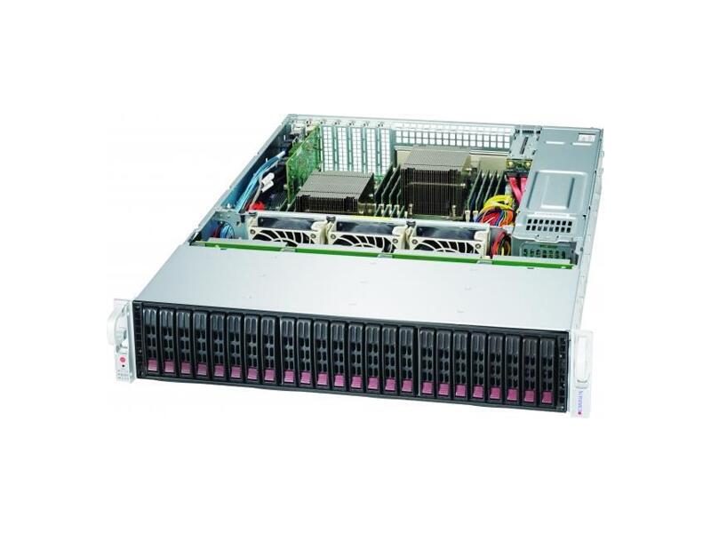 CSE-216BE1C4-R1K23LPB  Supermicro SuperChassis 216BE1C4-R1K23LPB Rack 2U, 24x 2.5'' HS SAS/ SATA, Single SAS3, 7xLP, 2x1200W, ATX/ E-ATX/ EE-ATX