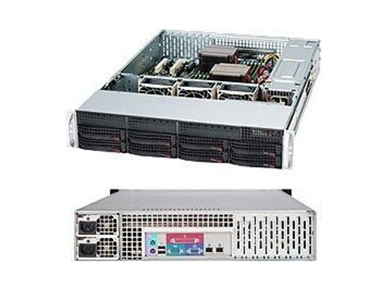 CSE-825TQ-R720LPB  Supermicro SuperChassis 825TQ-R720LPB Rack 2U, 8x3.5'' HotSwap, 2x3.5'', 7LP, R720W, АТХ