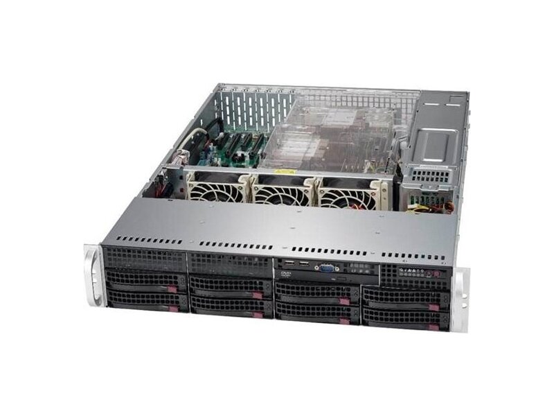 CSE-825TQC-R1K03LPB  Supermicro SuperChassis 825TQC-R1K03LPB Rack 2U, 8x 3.5'' HS SAS3/ SATA, 7xLP, 2x1000W, 13.68''x 13''/ E-ATX/ ATX