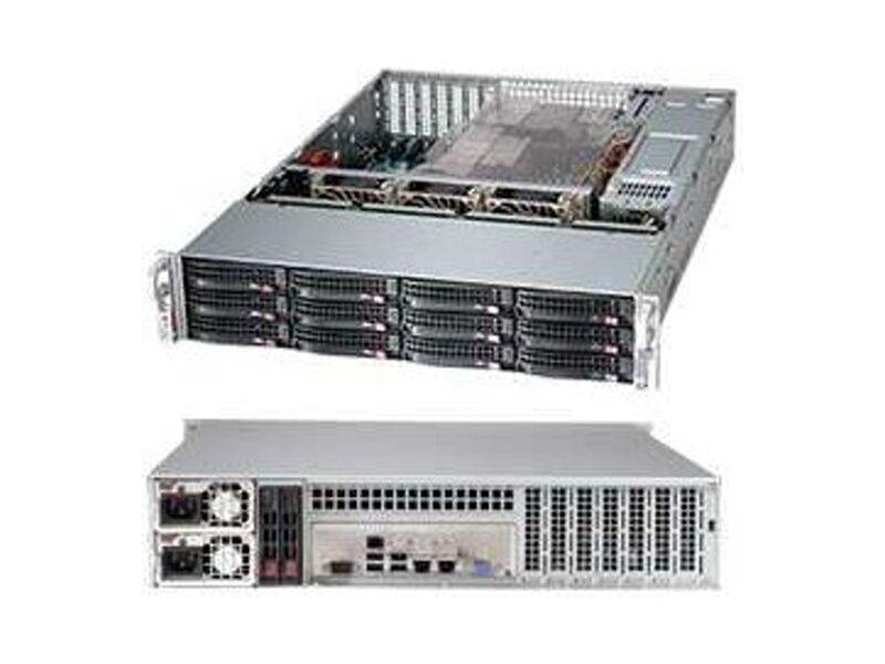 CSE-826BE1C4-R1K23LPB  Supermicro SuperChassis 826BE1C4-R1K23LPB Rack 2U, 12x3.5'' HotSwap SAS/ SATA, opt. 2x2.5'' HotSwap, 7xLP, 1200/ 1000W, ATX/ EATX/ EEATX