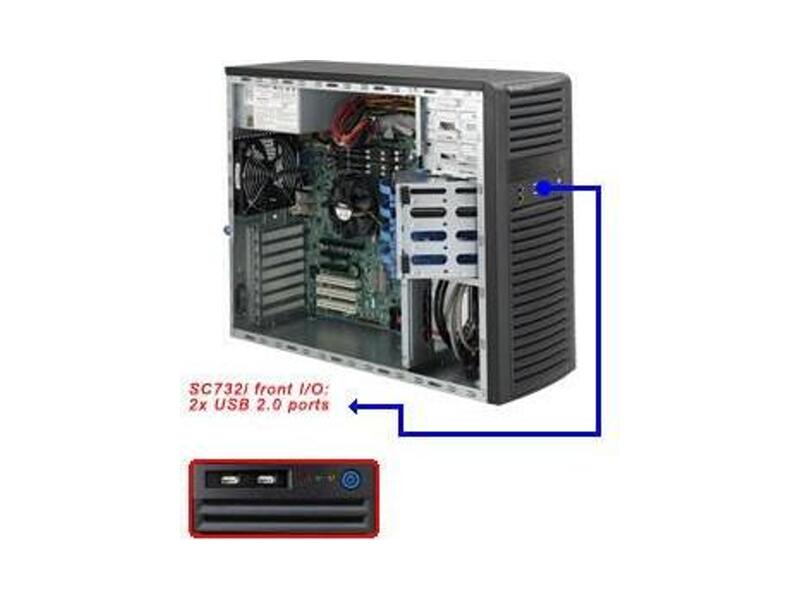 CSE-732I-865B  Supermicro SuperChassis 732I-865B Mid-Tower, 4x3.5''int, 2x5.25''ext, 7xFH/ FL, 865W, EATX/ ATX/ microATX