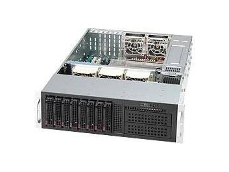 CSE-835TQ-R800B  Supermicro SuperChassis 835TQ-R800B Rack 3U, 8x3.5'' HotSwap, 7FH/ FL, R800W, АТХ/ EATX/ 13''x13.68''