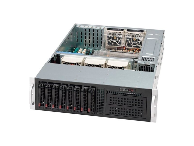 CSE-835TQ-R920B  Supermicro SuperChassis 835TQ-R920B Rack 3U, 8x3.5'' HotSwap, 2x5.25'', 7FH/ FL, R920W, АТХ/ EATX