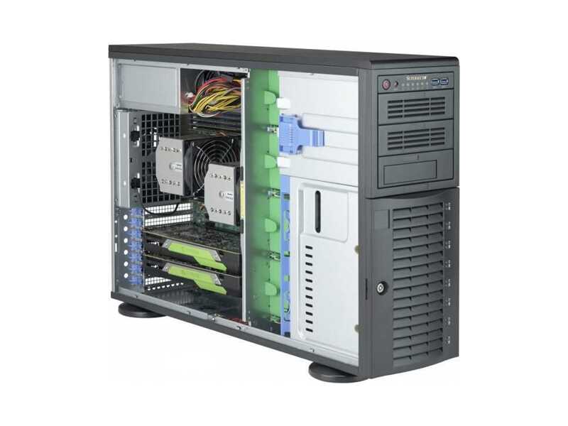 CSE-743AC-1K26B-SQ  Supermicro SuperChassis 743AC-1K26B-SQ Rack 4U, 8x3.5''/ 2.5'' hot-swap SAS, 7FH&FL, SC743AC SQ with SAS3, USB3, 1200W PWS, RoH, E-ATX/ ATX, Black