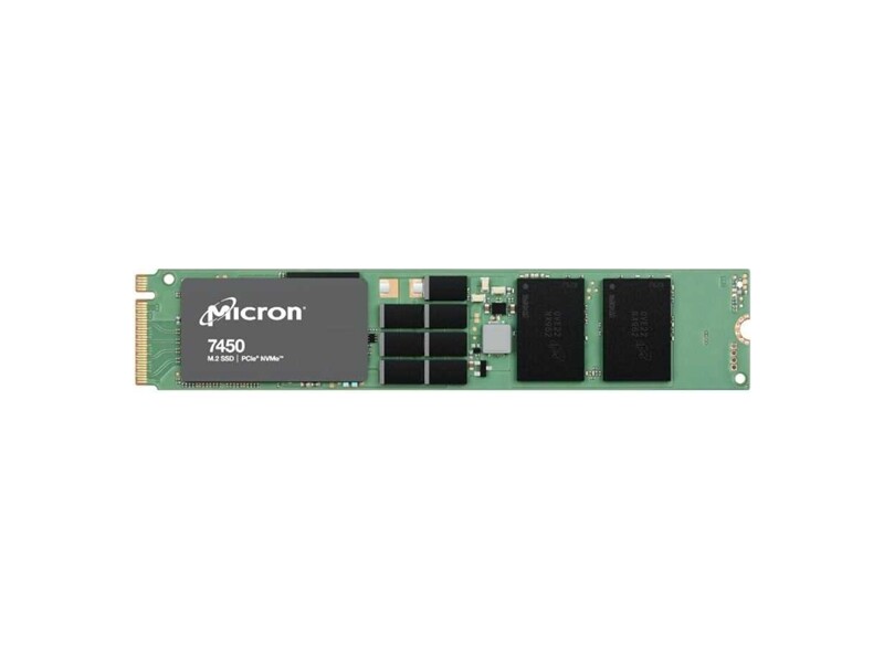 MTFDKBG3T8TFR-1BC1ZABYYR  Micron SSD 7450 PRO, 3840GB, M.2(22x110mm), NVMe, PCIe 4.0 x4, 3D TLC, R/ W 5000/ 2500MB/ s, IOPs 735 000/ 160 000, TBW 7300, DWPD 1