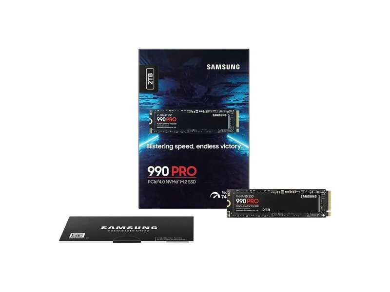 MZ-V9P2T0BW  Samsung SSD 990 PRO, 2TB, M.2(22x80mm), NVMe 2.0, PCIe 4.0 x4, V-NAND TLC, R/ W 7450/ 6900MB/ s, IOPs 1 400 000/ 1 550 000, TBW 1200, DWPD 0.33