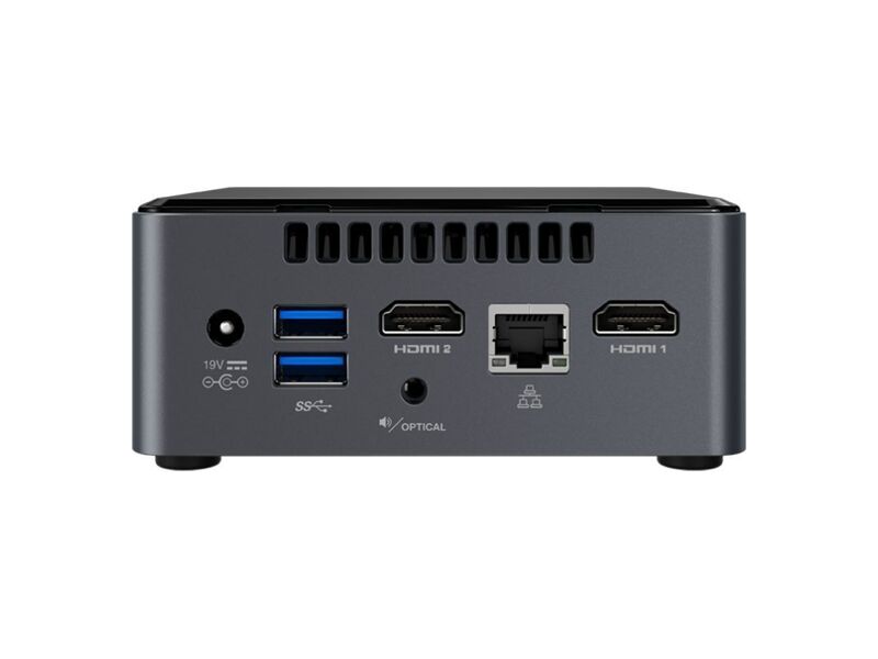 BOXNUC7CJYH2  Intel NUC Kit Celeron J4005 up to 2.7GHz, 2*DDR4 SODIMM (max 8GB), 2.5'' Drive, Dual HDMI 2.0a, 6xUSB, 7.1 Audio, SDXC, GLAN, WiFi+BT 3