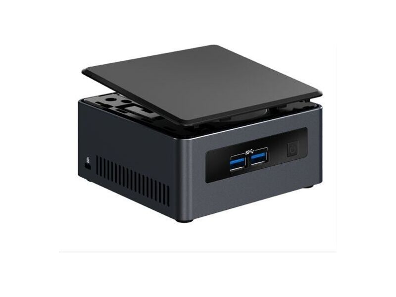 BLKNUC7I3DNHNC2  Intel NUC MiniPC Business 7th Gen, Core i3-7100U 2.40GHz, 1x 4GB DDR4 (max 32GB), 1TB HDD, 2.5'' HDD/ SSD + M.2 SATA/ PCIe SSD (RAID 0, 1), Dual HDMI 2.0a, 4-lane eDP 1.4, 4xUSB, GLAN, WiFi+BT, Win10 PRO