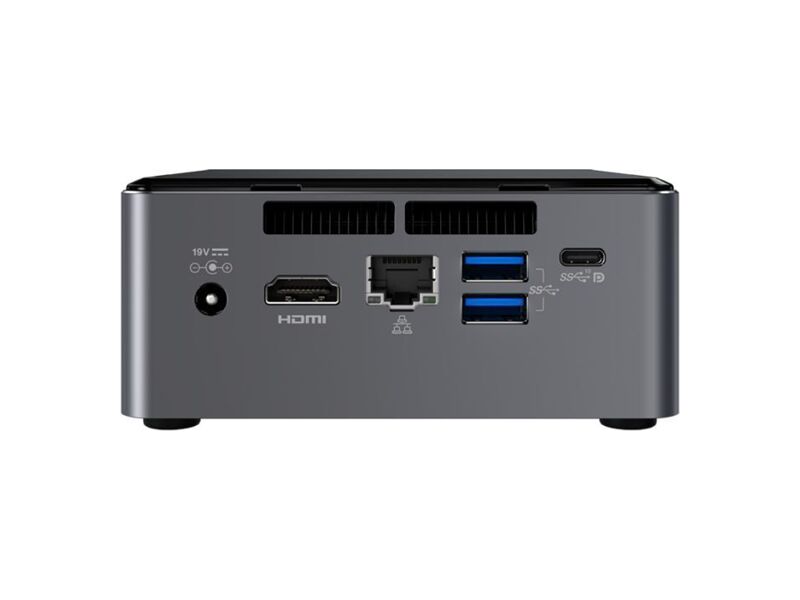 BOXNUC7I3BNHXF  Intel NUC MiniPC Home 7th Gen, Core i3-7100U 2.4GHz, 16GB Optane + 1x 4GB DDR4 (max 32GB), 1TB HDD, M.2 and 2.5'' Drive, HDMI 2.0a; USB-C (DP1.2), 6xUSB, 7.1 Audio, MicroSDXC, GLAN, WiFi+BT, Win10 2