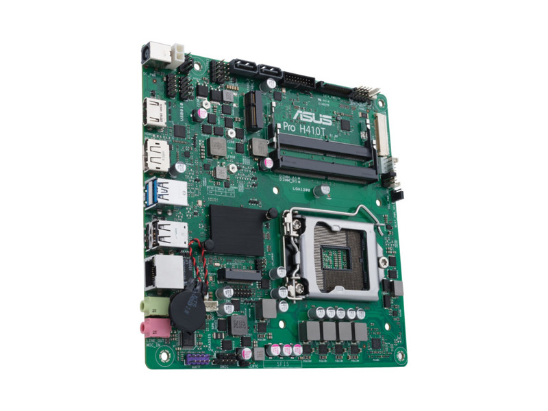 90MB1580-M0EAYC  ASUS PRO H410T/ CSM LGA1200, Intel H410, 2*DDR4, 2 x SATA-III, 2 x PCI-E M.2, 2 x USB 2.0, 2 x USB 3.2 Gen1, HDMI, DisplayPort, RJ-45, Mini-iTX 2