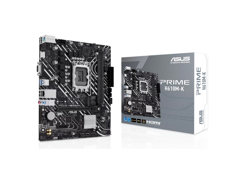 90MB1GA0-M0EAY0  Motherboard Asus PRIME H610M-K / LGA1700, H610, DDR5, U32 GEN 1, M.2, MB Socket AM5 AMD B650 3 x 16x PCI-E 2.5 Гбит / с ATX 2 x M Key PCI-E 2280