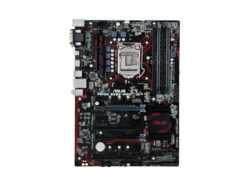 90MB0SH0-M0EAY0  ASUS PRIME B250-PRO, LGA1151, B250, 4*DDR4, D-Sub+DVI+HDMI, CrossFireX, SATA3, Audio, Gb LAN, USB 3.1*2, USB 3.0*5, USB 2.0*4, COM*1 header (w/ o cable), ATX ; 90MB0SH0-M0EAY0