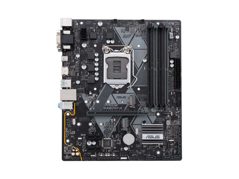 90MB0WQ0-M0EAY0  ASUS PRIME B360M-A, LGA1151, B360, 4*DDR4, D-Sub + DVI + HDMI, SATA3 + RAID, Audio, Gb LAN, USB 3.1*5, USB 2.0*6, COM*1 header (w/ o cable), LPT*1 header (w/ o cable), mATX ; 90MB0WQ0-M0EAY0 2