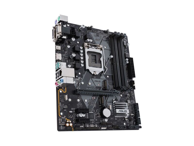 90MB0WQ0-M0EAY0  ASUS PRIME B360M-A, LGA1151, B360, 4*DDR4, D-Sub + DVI + HDMI, SATA3 + RAID, Audio, Gb LAN, USB 3.1*5, USB 2.0*6, COM*1 header (w/ o cable), LPT*1 header (w/ o cable), mATX ; 90MB0WQ0-M0EAY0