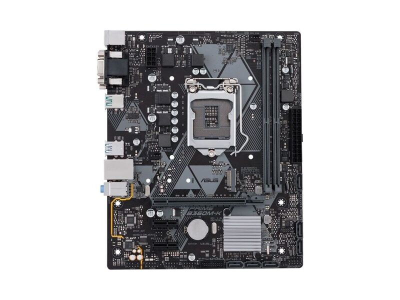 90MB0WR0-M0EAY0  ASUS PRIME B360M-K, LGA1151, B360, 2*DDR4, D-Sub + DVI, SATA3 + RAID, Audio, Gb LAN, USB 3.1*6, USB 2.0*6, COM*1 header (w/ o cable), mATX ; 90MB0WR0-M0EAY0 1