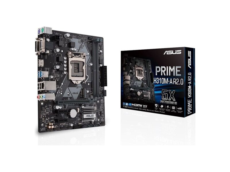 90MB0Z10-M0EAY0  ASUS PRIME H310M-A R2.0, LGA1151, H310, 2*DDR4, D-Sub+DVI+HDMI, SATA3, Audio, Gb LAN, USB 3.1*4, USB 2.0*6, COM*1 header (w/ o cable), mATX ; 90MB0Z10-M0EAY0 1