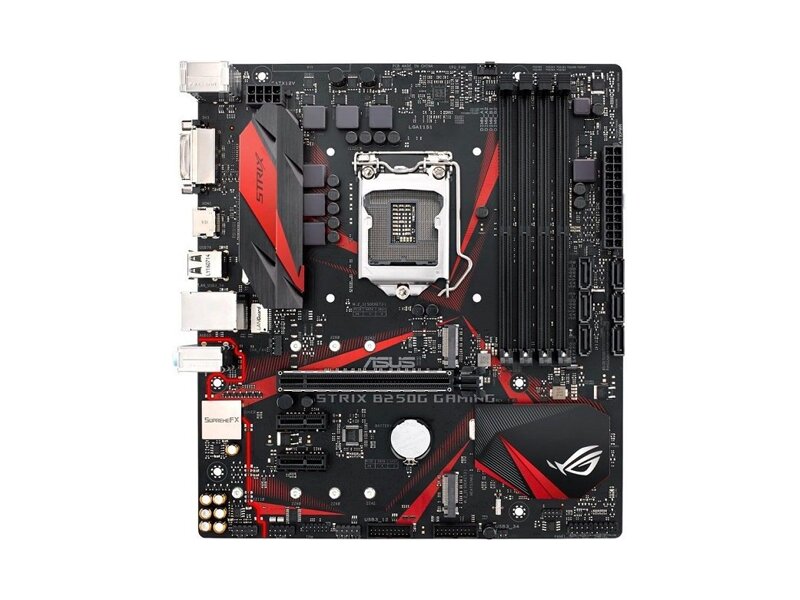 90MB0TU0-M0EAY0  ASUS STRIX B250G GAMING, LGA1151, B250, 4*DDR4, DVI+HDMI, SATA3, Audio, Gb LAN, USB 3.0*6, USB 2.0*6, COM*1 header (w/ o cable), mATX ; 90MB0TU0-M0EAY0