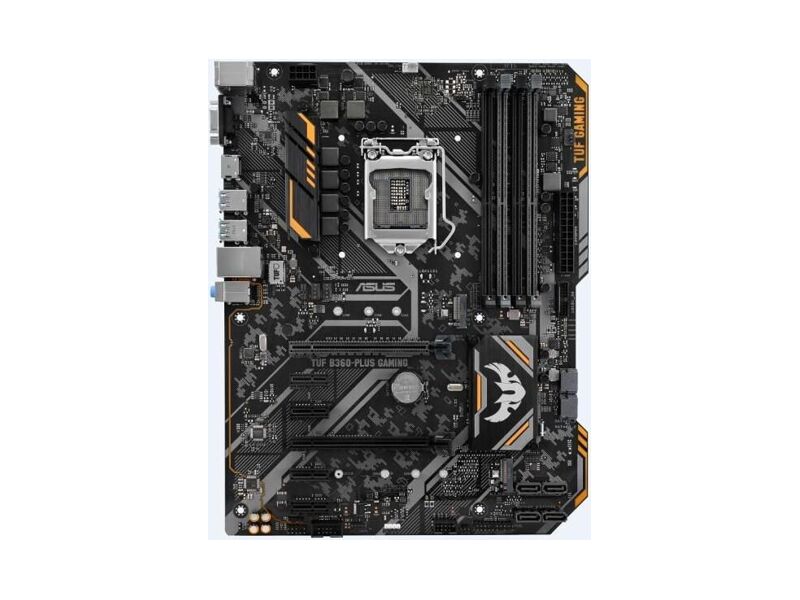 90MB0X10-M0EAY0  ASUS TUF B360-PLUS GAMING, LGA1151, B360, 4*DDR4, D-Sub+HDMI, SATA3, Audio, Gb LAN, USB 3.1*6, USB 2.0*6, COM*1 header (w/ o cable), ATX; 90MB0X10-M0EAY0 1