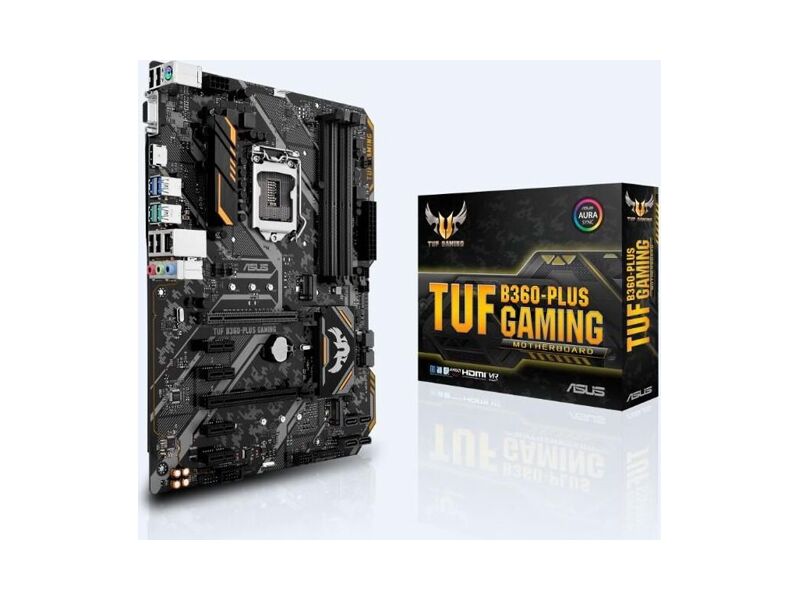 90MB0X10-M0EAY0  ASUS TUF B360-PLUS GAMING, LGA1151, B360, 4*DDR4, D-Sub+HDMI, SATA3, Audio, Gb LAN, USB 3.1*6, USB 2.0*6, COM*1 header (w/ o cable), ATX; 90MB0X10-M0EAY0 4