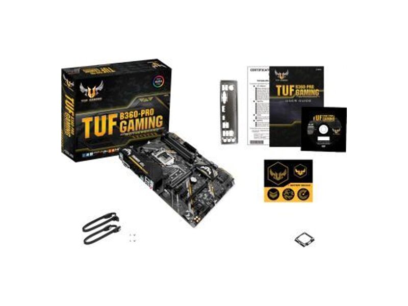 90MB0X00-M0EAY0  ASUS TUF B360-PRO GAMING, LGA1151, B360, 4*DDR4, D-Sub+HDMI, SLI+CrossFireX, SATA3 + RAID, Audio, Gb LAN, USB 3.1*5, USB 2.0*6, COM*1 header (w/ o cable), ATX ; 90MB0X00-M0EAY0 2