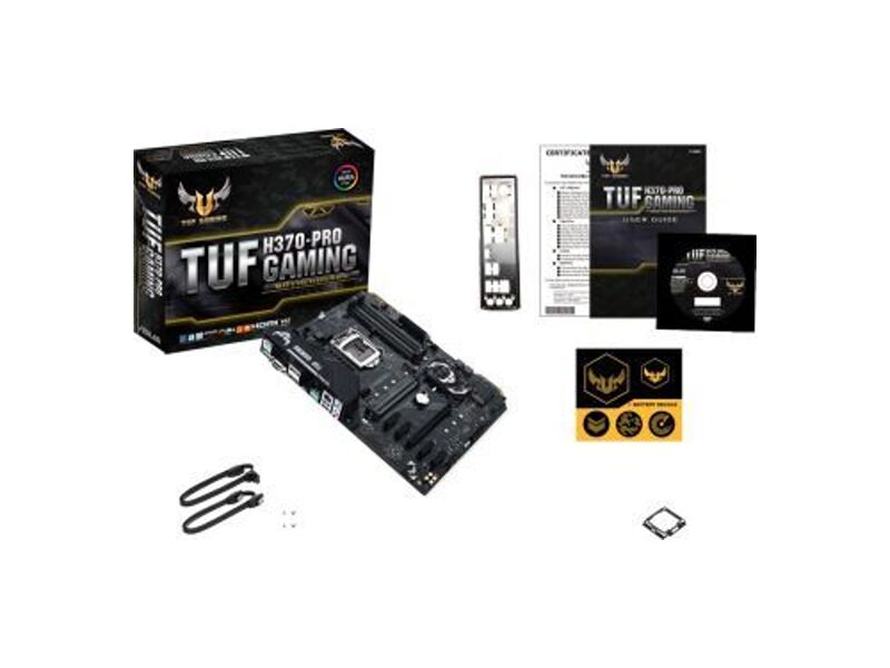 90MB0WS0-M0EAY0  ASUS TUF H370-PRO GAMING, LGA1151, H370, 4*DDR4, DP+HDMI+DVI, SLI+CrossFireX, SATA3 + RAID, Audio, Gb LAN, USB 3.1*7, USB 2.0*6, COM*1 header (w/ o cable), ATX ; 90MB0WS0-M0EAY0 3