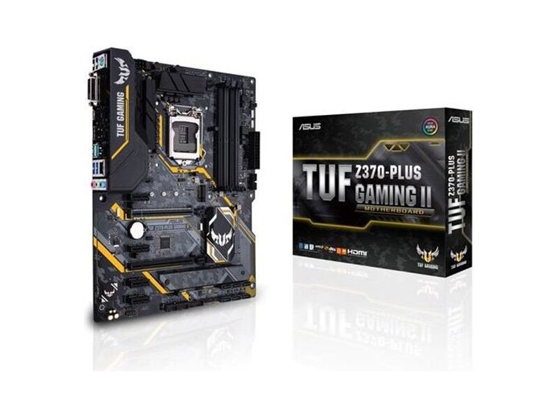 90MB1000-M0EAY0  ASUS TUF Z370-PLUS GAMING II, LGA1151, Z370, 4*DDR4, DVI+HDMI, CrossFireX, SATA3 + RAID, Audio, Gb LAN, USB 3.1*8, USB 2.0*6, ATX ; 90MB1000-M0EAY0 3