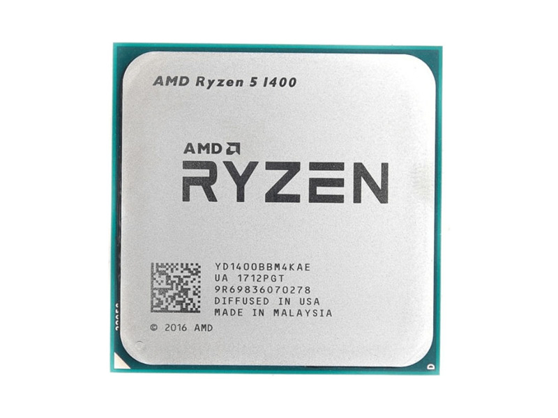 YD1400BBM4KAE  AMD CPU Desktop Ryzen 5 1400 4C/ 8T (3.2/ 3.4GHz Boost, 10MB, 65W, AM4) Tray 2