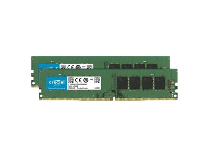 CT2K8G4DFS8266  Crucial DDR4 16GB Kit (8GBx2) 2666MHz (PC4-21300) CL19 SR x8 Unbuffered DIMM 288pin