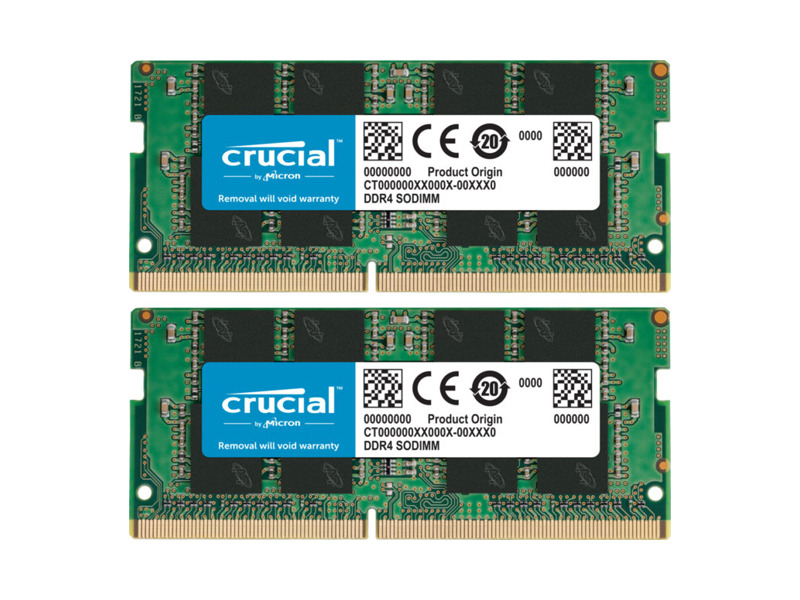 CT2K16G4SFRA266  Crucial SODIMM DDR4 32GB Kit (16GBx2) 2666MHz (PC4-21300) 2666 CL19 Unbuffered 260pin