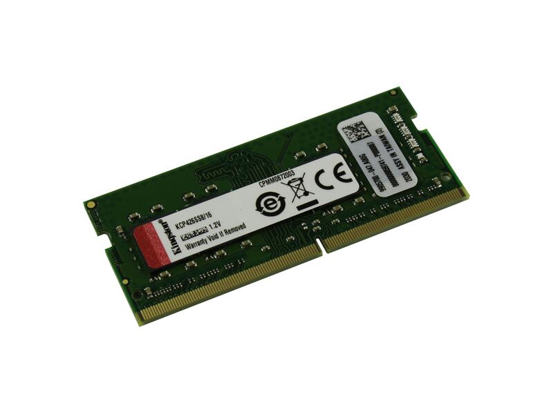 KCP426SS8/16  Kingston SODIMM DDR4 16GB 2666MHz Non-ECC CL19 1RX8 1.2V 260-pin 16Gbit