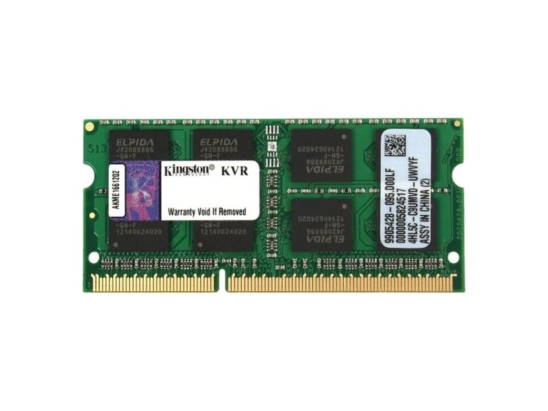 KVR16S11/8WP  Kingston SODIMM DDR3 8Gb 1600MHz RTL PC3-12800 CL11 204-pin 1.5В