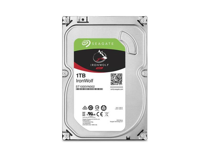 ST1000VN002  HDD Seagate Ironwolf NAS ST1000VN002 (3.5'', 1TB, 64Mb, 5900rpm, SATA6G)