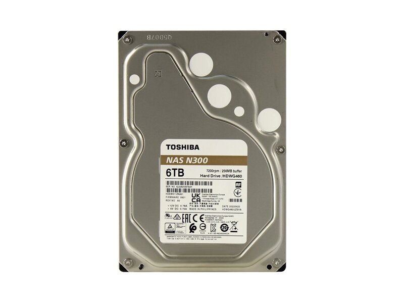 HDWG460UZSVA  HDD Toshiba HDWG460UZSVA NAS N300 (3.5'', 6TB, 256Mb, 7200rpm, SATA6G) Bulk