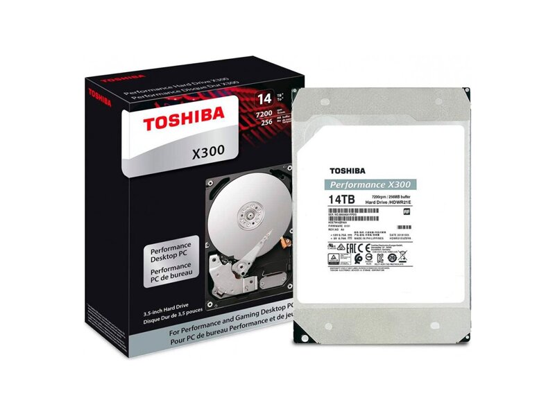 HDWR21EUZSVA  HDD Desktop Toshiba HDWR21EUZSVA X300 (3.5'', 14TB, 256Mb, 7200rpm, SATA-III )