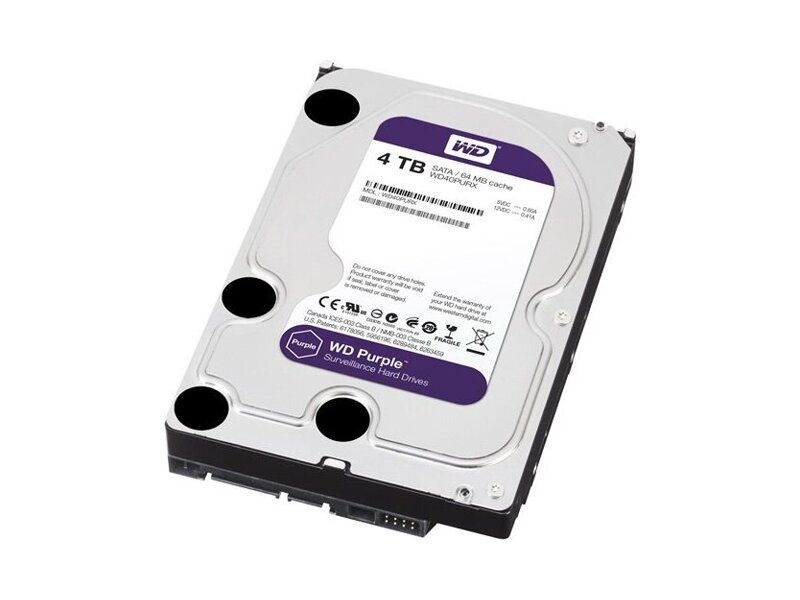 WD40PURX  HDD WD Video PURPLE WD40PURX (3.5'', 4TB, 64Mb, 5400rpm, SATA6G)