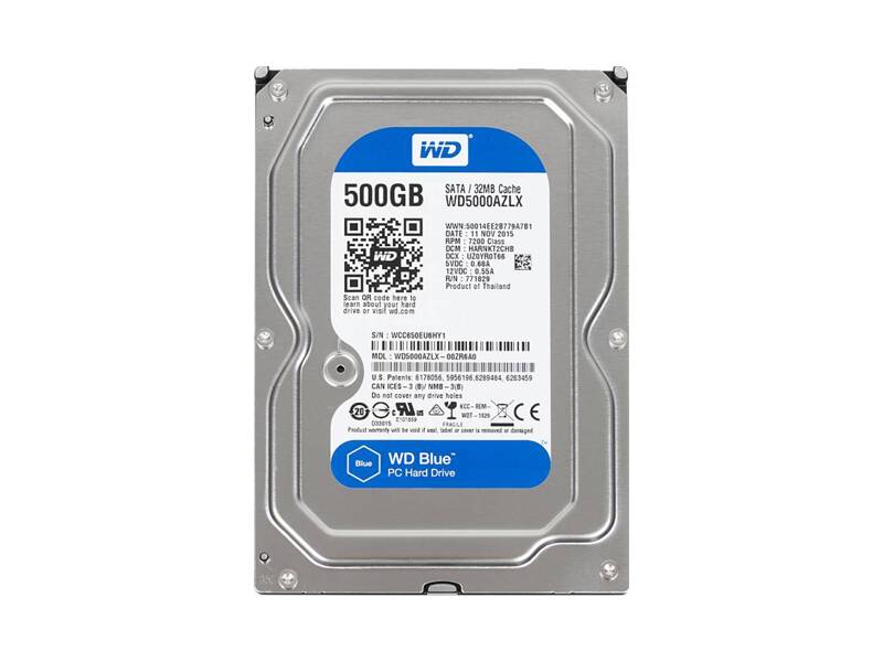 WD5000AZLX  HDD Desktop WD BLUE WD5000AZLX (3.5'', 500GB, 32Mb, 7200rpm, SATA6G)