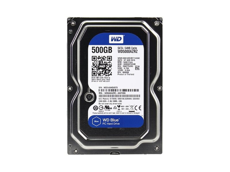 WD5000AZRZ  HDD Desktop WD BLUE WD5000AZRZ (3.5'', 500GB, 64Mb, 5400rpm, SATA6G) 2
