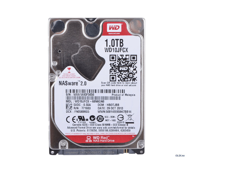 WD10JFCX  HDD Mobile WD RED WD10JFCX (2.5'', 1TB, 16Mb, 5400rpm, SATA6G) 1