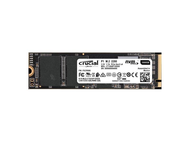 CT1000P1SSD8  Crucial SSD P1 1000GB M.2 2280 3D NAND NVMe PCIe Non-SED