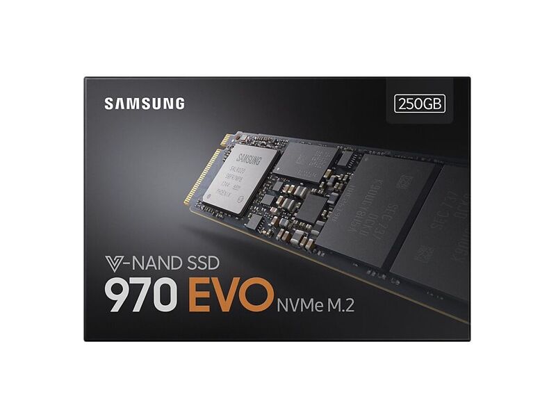 MZ-V7E250BW  Samsung SSD M.2, 250GB, 970 EVO, V-NAND 3-bit MLC, Phoenix, NVMe/ PCIE 3.0 x4, R3500/ W2500Mb/ s, IOPS 500 000 1