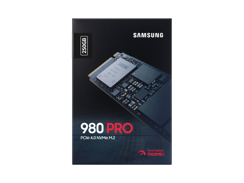MZ-V8P250BW  Samsung SSD M.2 (2280), 250GB, 980 PRO, V-NAND 3-bit MLC, Elpis, PCIe Gen 4.0 x4, NVMe 1.3c, R6400/ W2700, IOPs 500 000/ 600 000 3