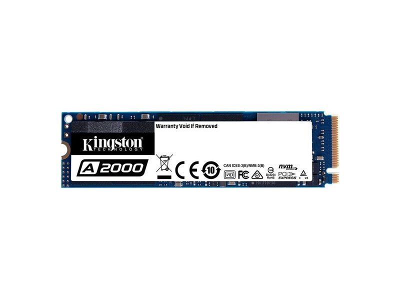 SA2000M8/500G  Kingston SSD 500GB SSD A2000 M.2 2280, NVMe, 2200/ 2000MB/ s, Random Read/ Write IOPS 180K/ 200K 1