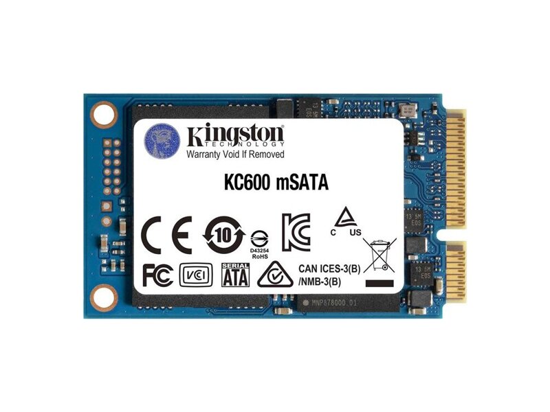 SKC600MS/1024G  Kingston SSD 1024GB SKC600 3D TLC, mSATA, R/ W 550/ 520MB/ s, 600TBW 1