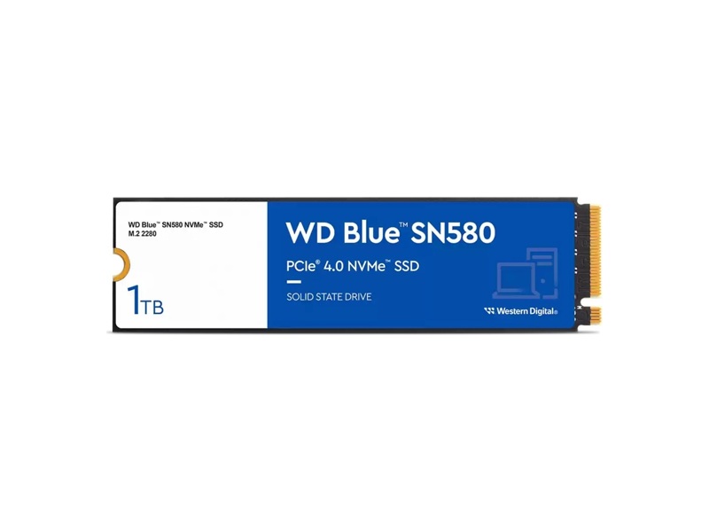 WDS100T3B0E  SSD WD Blue SN570 NVMe, 1000GB, M.2(22x80mm), NVMe, PCIe 3.0 x4, 3D TLC, R/ W 3500/ 3000MB/ s, IOPs 460 000/ 450 000, TBW 600, DWPD 0.3 (12 мес.)