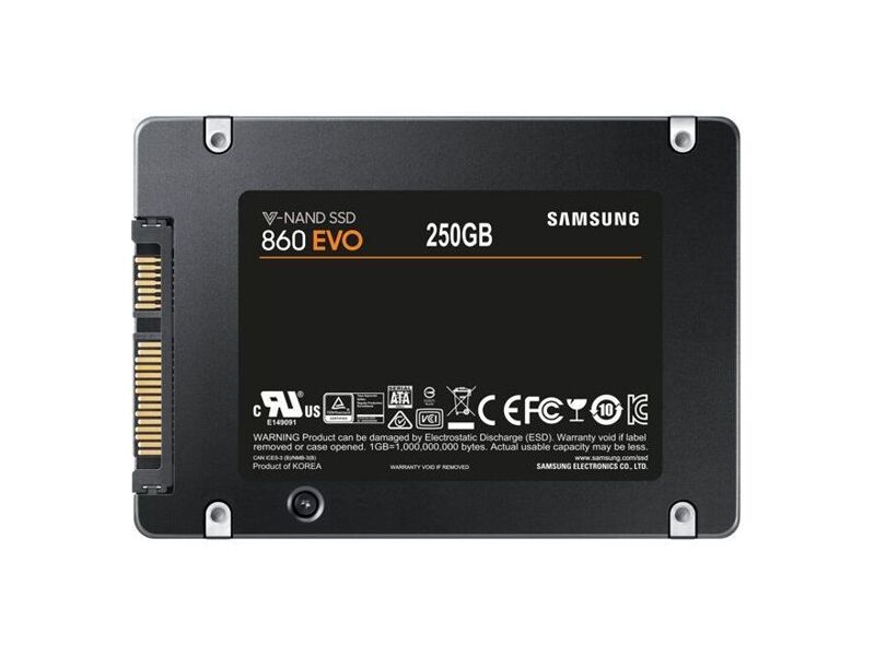 MZ-76E250BW  Samsung SSD 250GB, 2.5'', 860 EVO, V-NAND 3bit MLC, MJX, SATA 6Gb/ s, R550/ W520Mb/ s 1