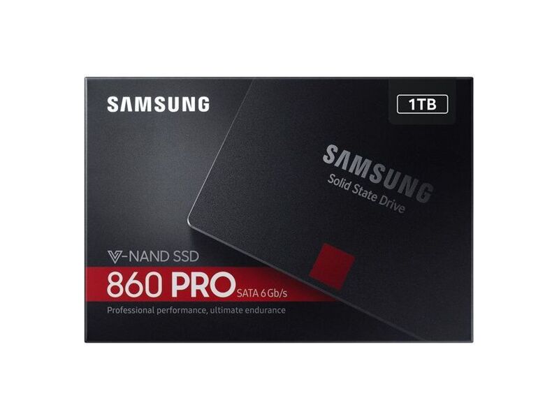 MZ-76P1T0BW  Samsung SSD 1TB, 2.5'', 860 PRO, V-NAND 2bit MLC, MJX, SATA 6Gb/ s, R560/ W530Mb/ s 3
