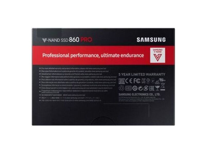 MZ-76P1T0BW  Samsung SSD 1TB, 2.5'', 860 PRO, V-NAND 2bit MLC, MJX, SATA 6Gb/ s, R560/ W530Mb/ s 4