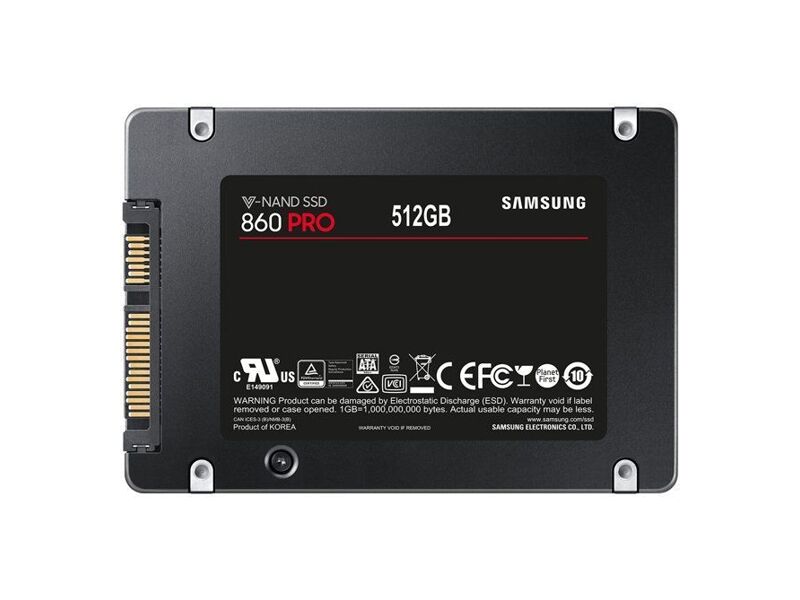 MZ-76P512BW  Samsung SSD 512GB, 2.5'', 860 PRO, V-NAND 2bit MLC, MJX, SATA 6Gb/ s, R560/ W530Mb/ s